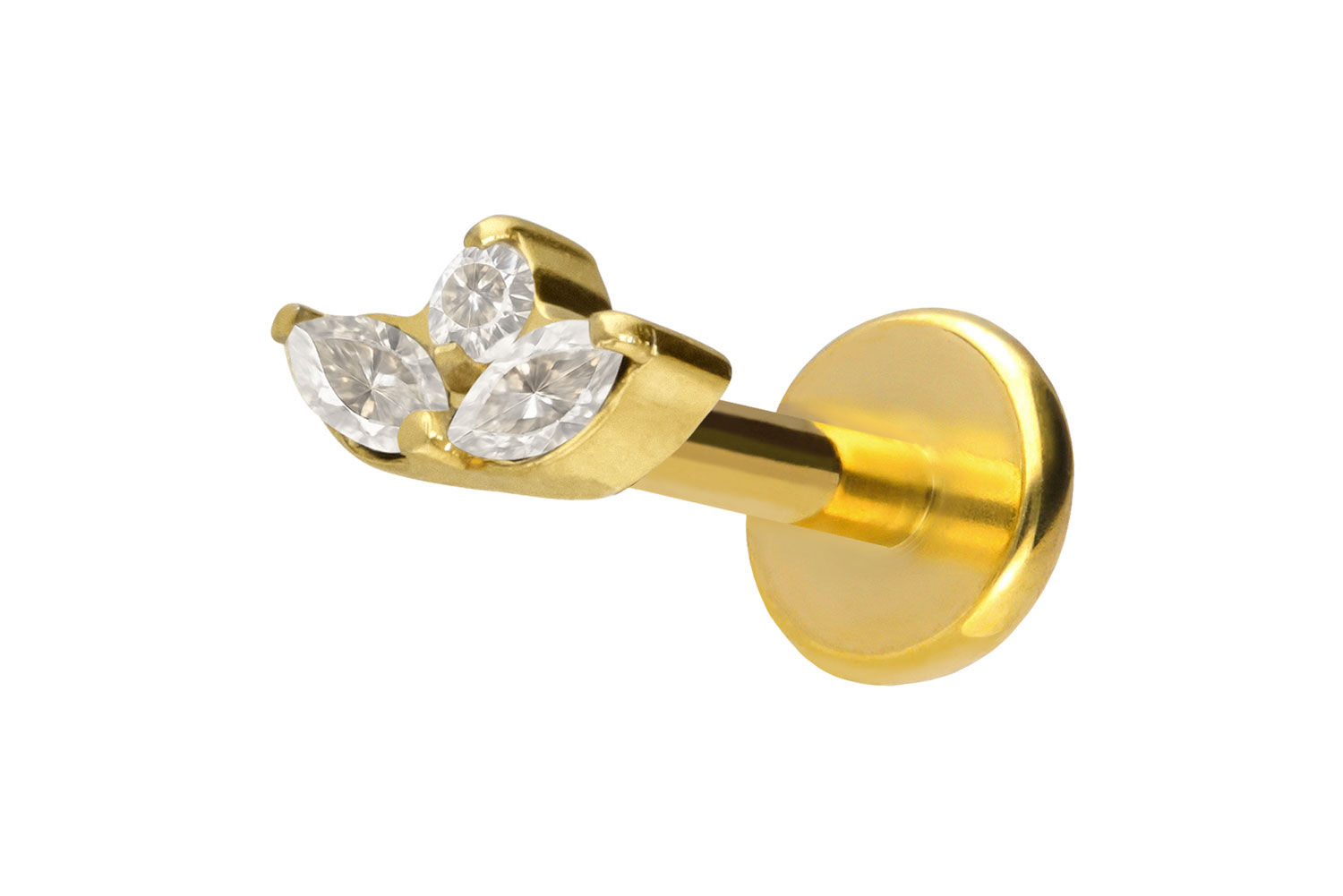 Titan Labret Piercing mit Push Fit LOTUSBLÜTE